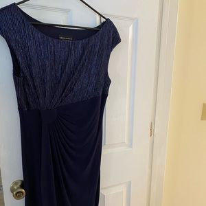 Navy Blue Boat neck Dress